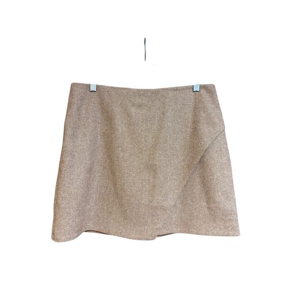 New NWT & Other Stories Tan Wool Silk Blend Tweed Asymmetric Mini Skirt - 10 - Picture 3 of 9